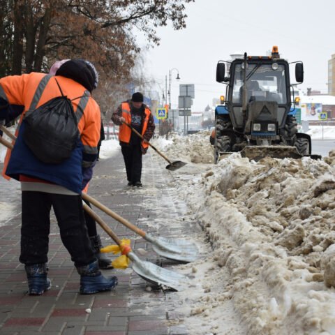 В Херсоне коммунальщики всю ночь расчищали дороги и тротуары от снега